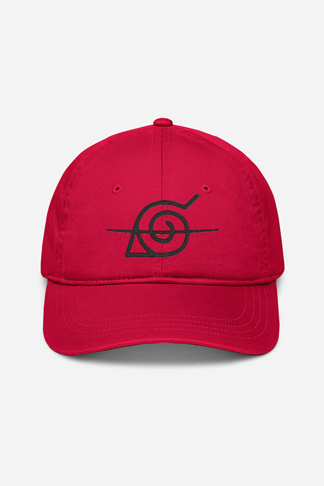 Unisex Crossed Leaf Village Embroidered Cap