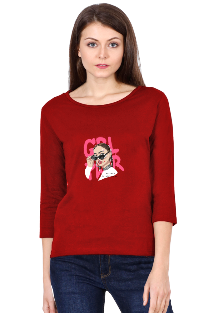Women's Girly Print Round Neck Full Sleeve