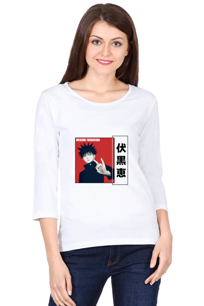 Women's Fushiguro Print Round Neck Full Sleeve