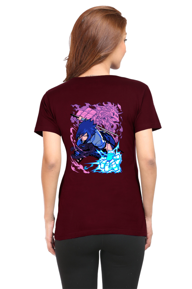 Women's Sasuke Print Round Neck Half Sleeve