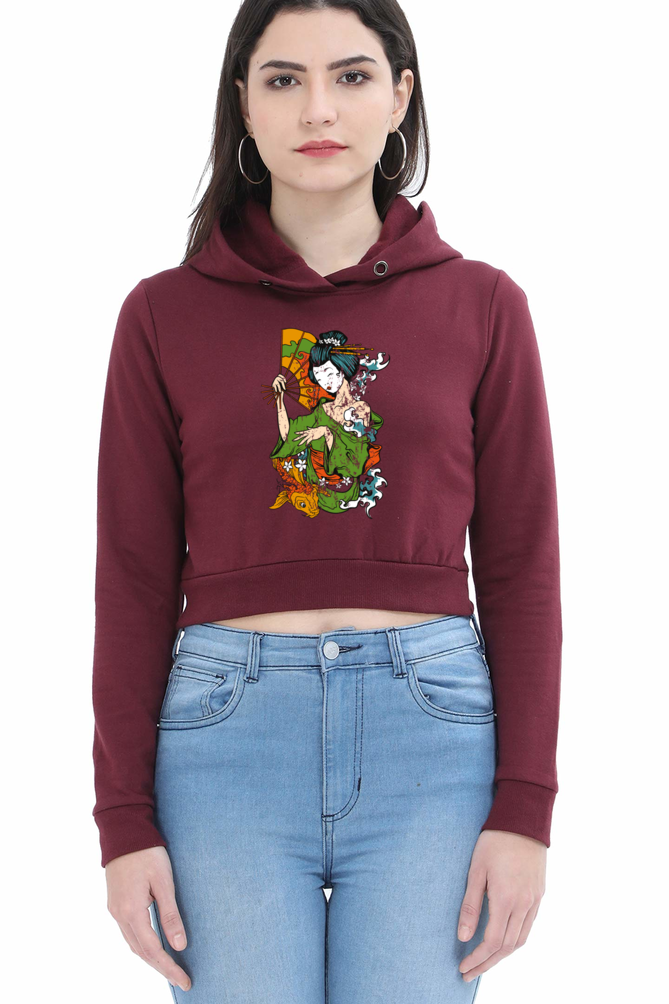 Women's Graphic Print Crop Hoodies