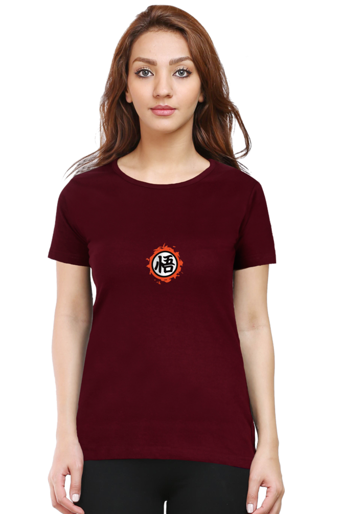 Women's Dragon Ball Round Neck Half Sleeve