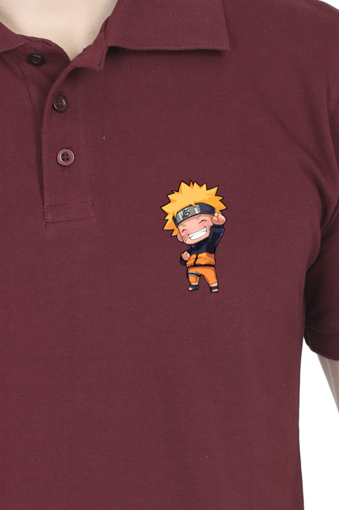 Men's Naruto Print Polo Half Sleeve