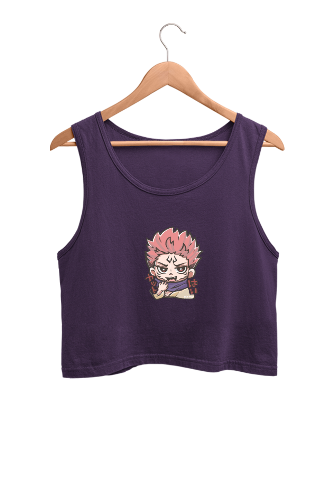 Women's Sukuna Graphic Printed Crop Tank Top