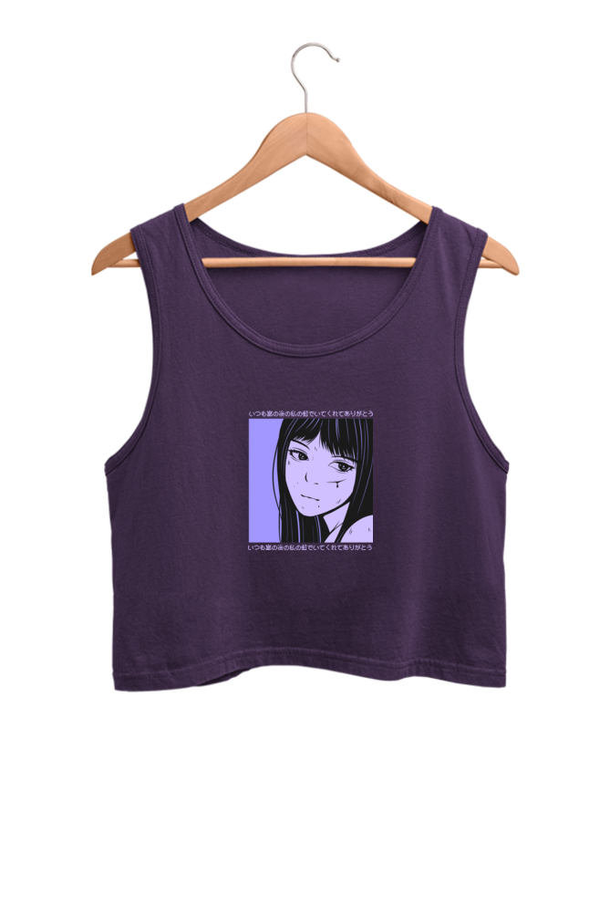 Women's Anime Graphic Printed Crop Tank Top