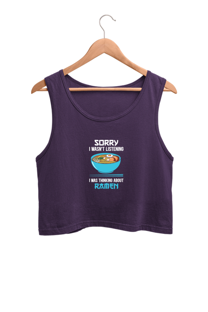 Women's Naruto Ramen Graphic Printed Crop Tank Top