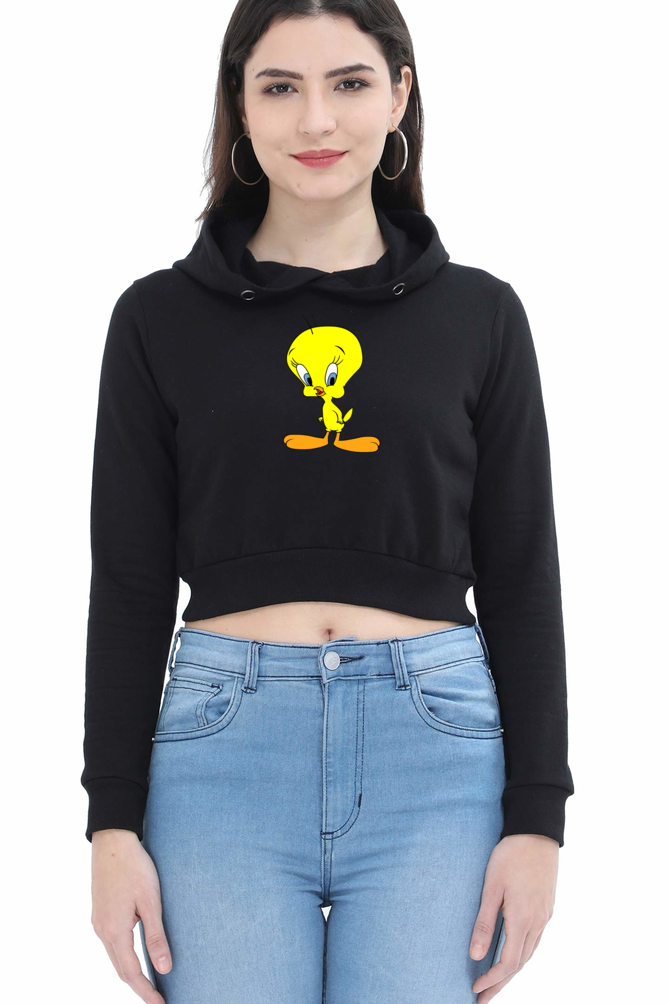 Women's Tweety Crop Hoodies