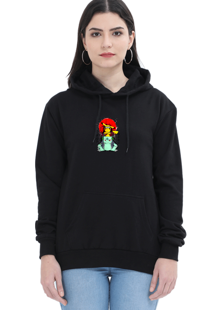 Women's Pokemon Graphic Printed Hooded Sweatshirt