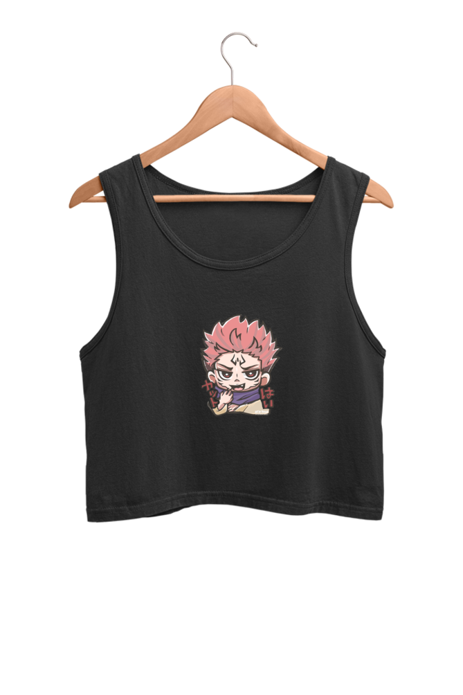Women's Sukuna Graphic Printed Crop Tank Top