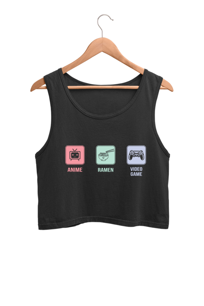 Women's Anime Graphic Printed Crop Tank Top