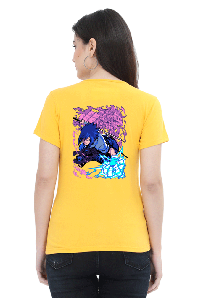Women's Sasuke Print Round Neck Half Sleeve