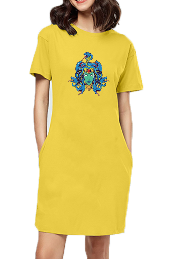 Women's Medusa Print T-Shirt Dress