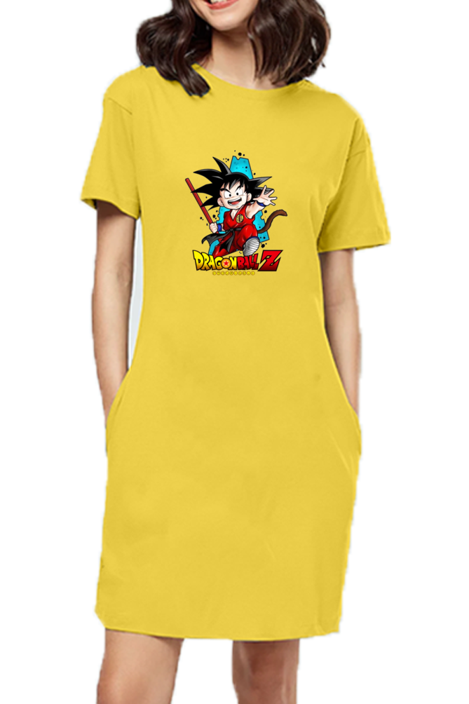 Women's Dragon ball Print T-Shirt Dress