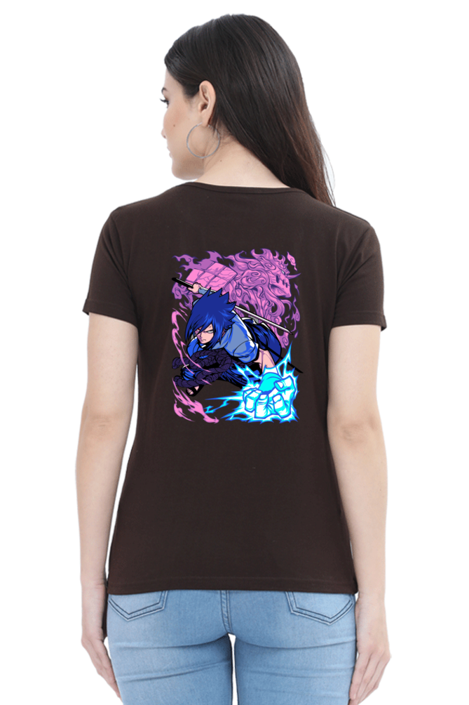 Women's Sasuke Print Round Neck Half Sleeve