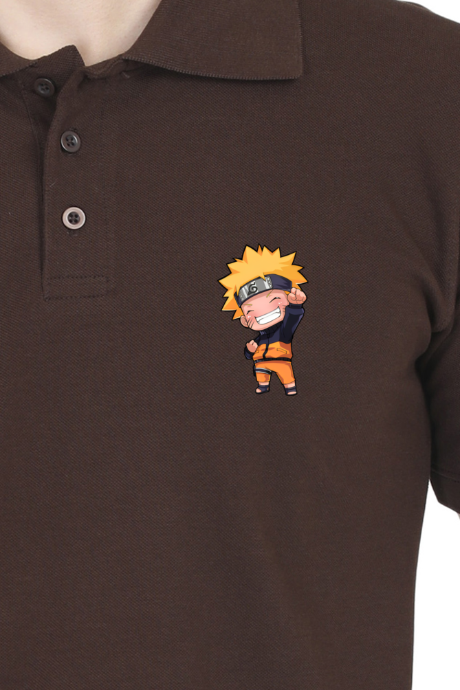 Men's Naruto Print Polo Half Sleeve