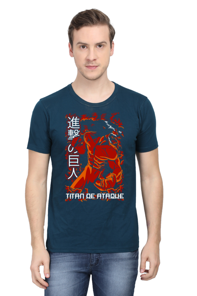 Men's Eren Attack Titan Half Sleeve T-shirt