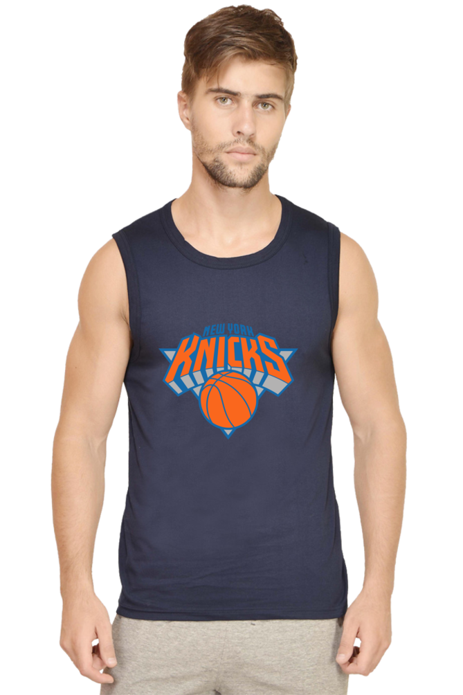 Men's New York Knicks Graphic Printed Sleeveless Tank Top Gym Vest
