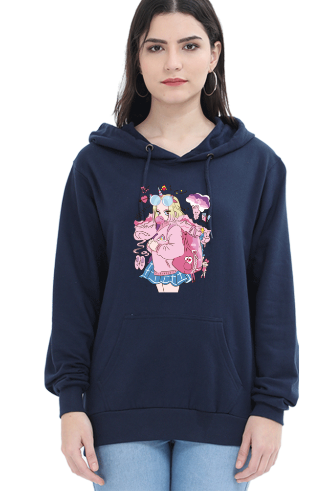 Women's Graphic Printed Hooded Sweatshirt
