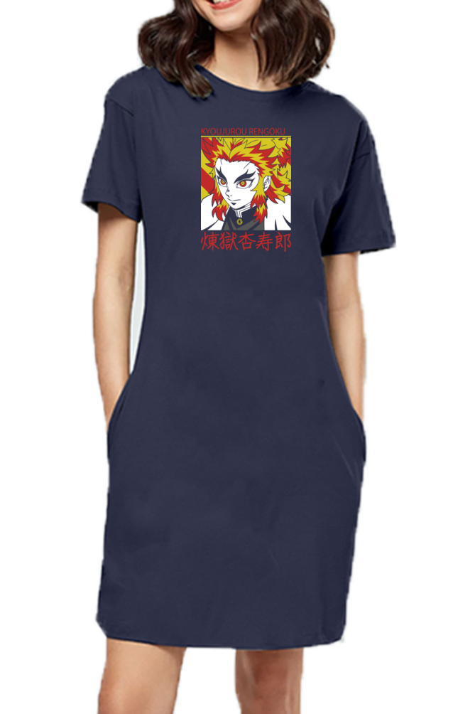 Women's Demon Slayer Print T-Shirt Dress
