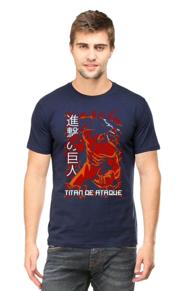 Men's Eren Attack Titan Half Sleeve T-shirt