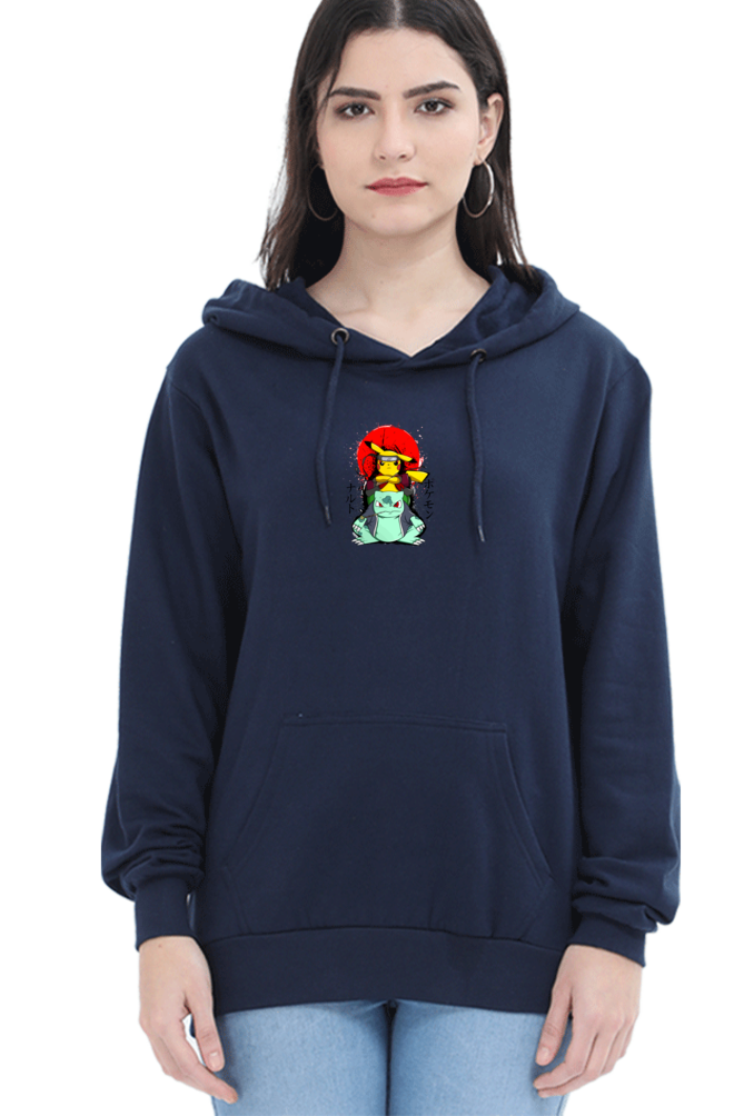 Women's Pokemon Graphic Printed Hooded Sweatshirt
