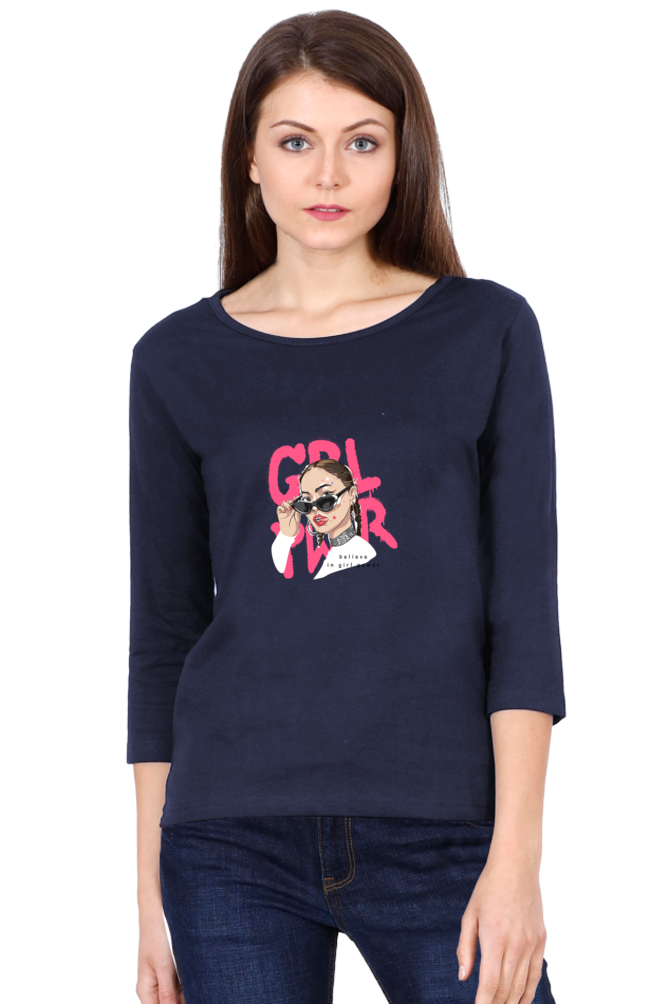 Women's Girly Print Round Neck Full Sleeve