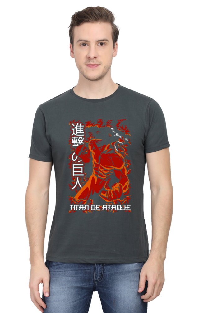 Men's Eren Attack Titan Half Sleeve T-shirt