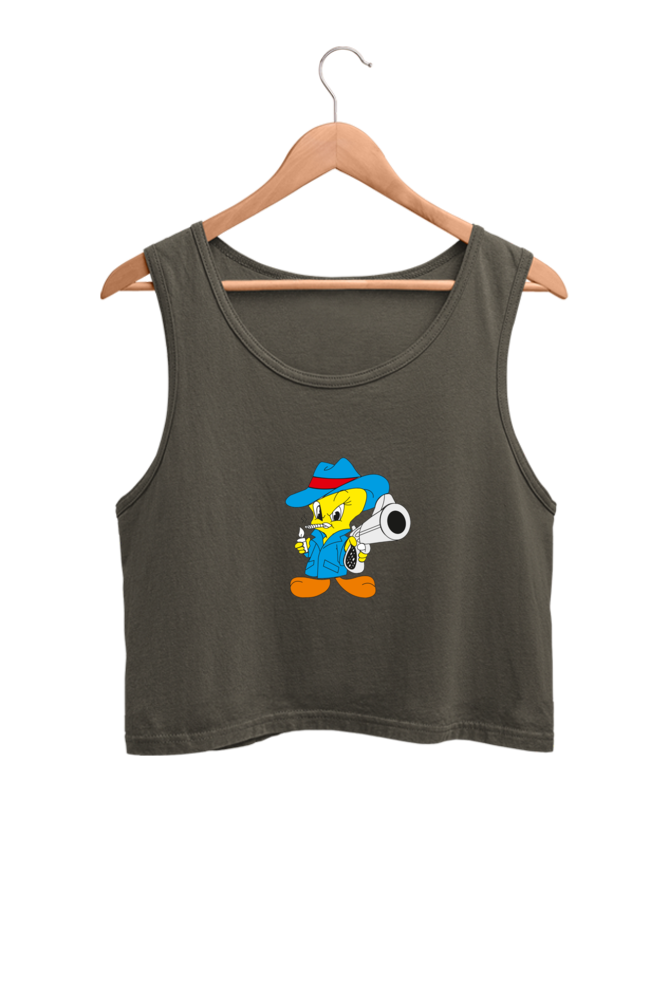 Women's Graphic Printed Crop Tank Top