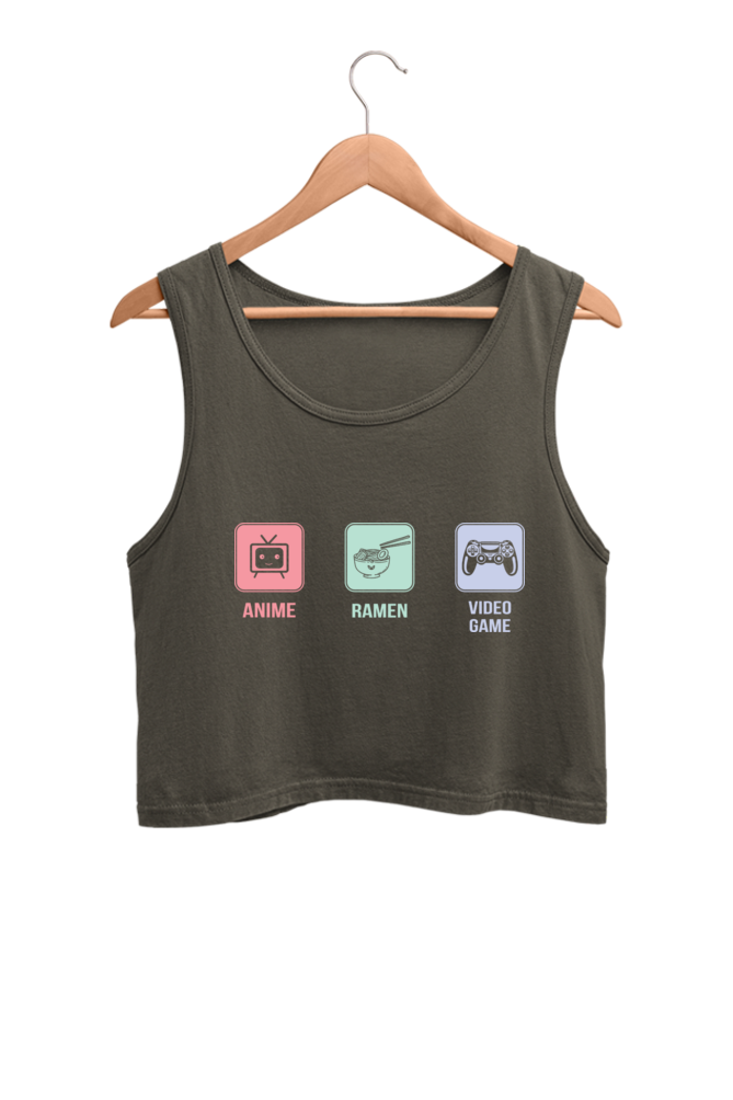 Women's Anime Graphic Printed Crop Tank Top