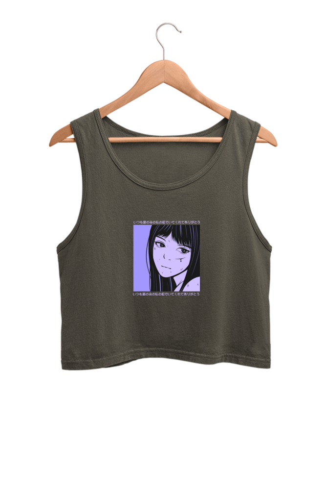 Women's Anime Graphic Printed Crop Tank Top