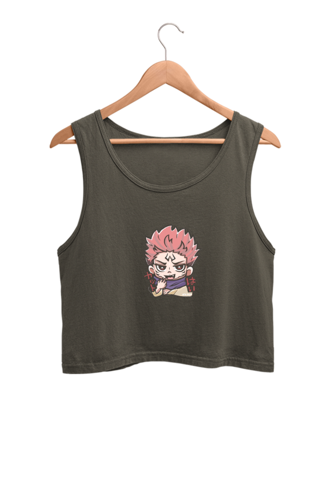 Women's Sukuna Graphic Printed Crop Tank Top