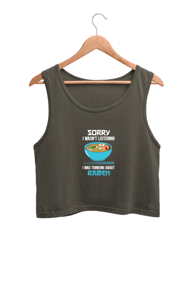 Women's Naruto Ramen Graphic Printed Crop Tank Top