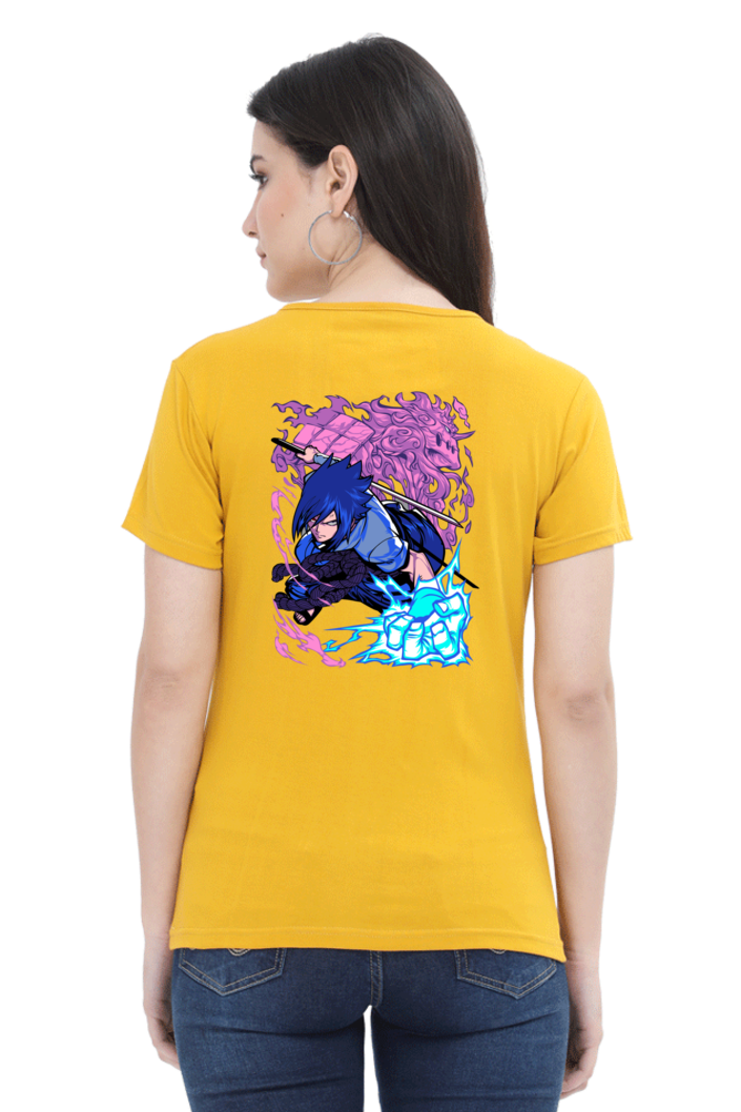 Women's Sasuke Print Round Neck Half Sleeve