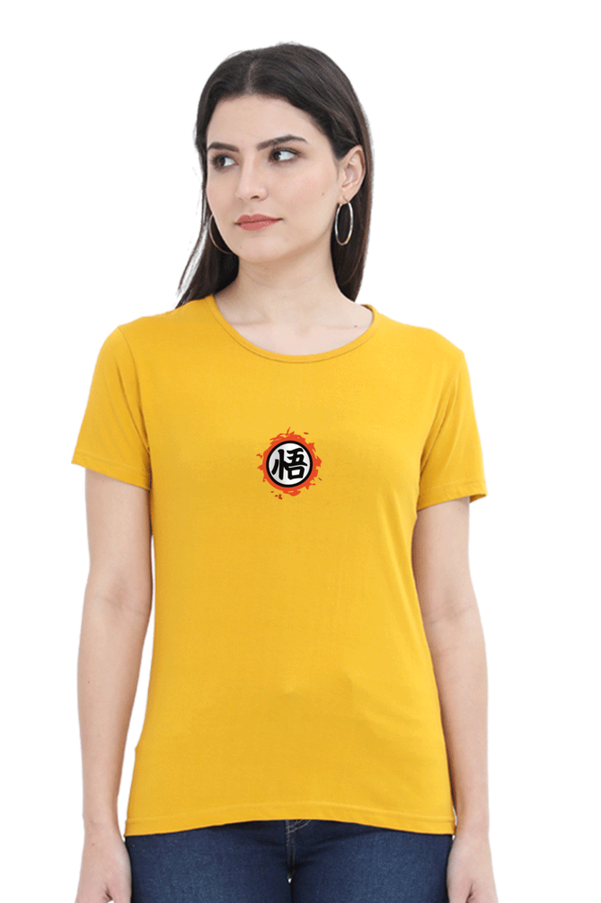 Women's Dragon Ball Round Neck Half Sleeve