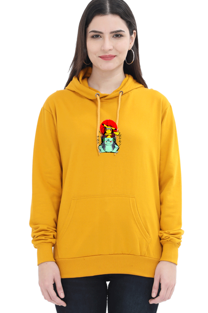 Women's Pokemon Graphic Printed Hooded Sweatshirt