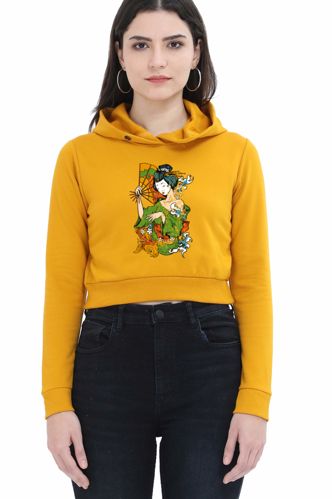 Women's Graphic Print Crop Hoodies
