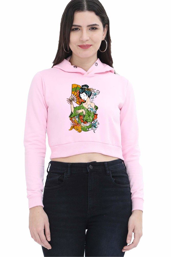 Women's Graphic Print Crop Hoodies