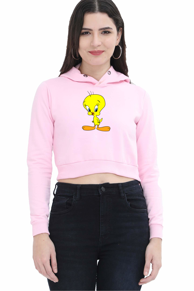 Women's Tweety Crop Hoodies