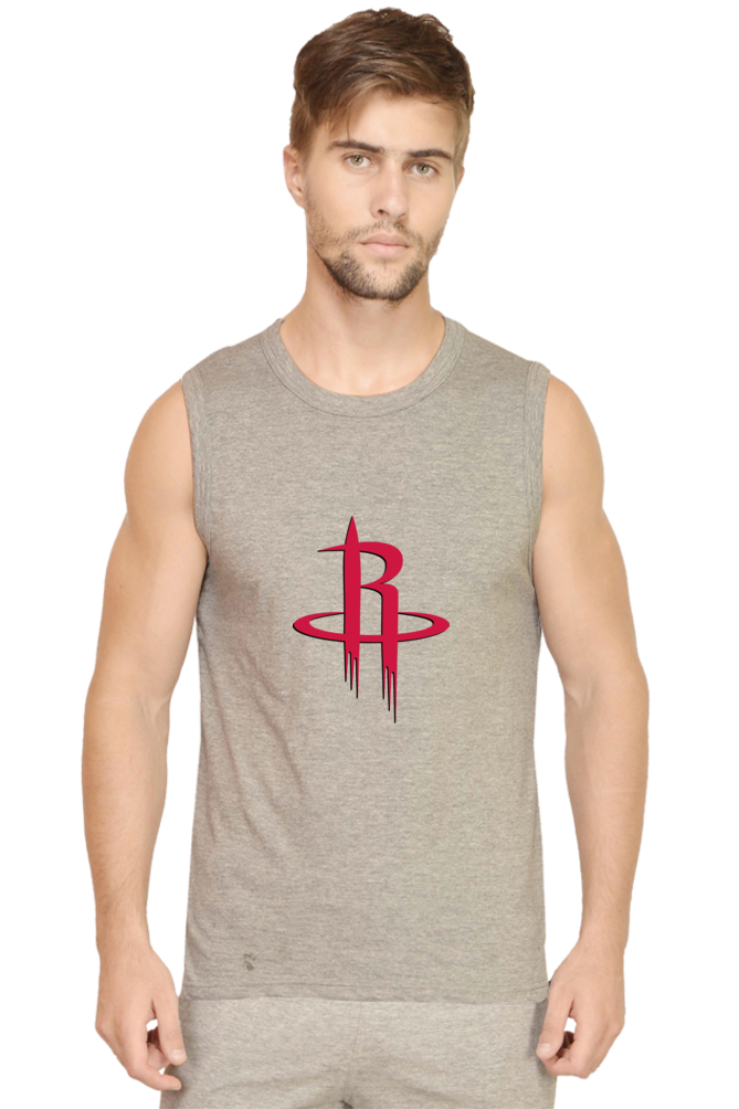 Men's Houston Rockets Graphic Printed Sleeveless Tank Top Gym Vest