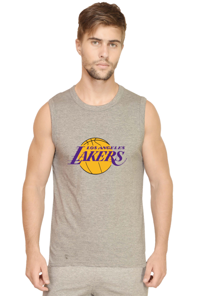 Men's Los Angeles Lakers Graphic Printed Sleeveless Tank Top Gym Ves