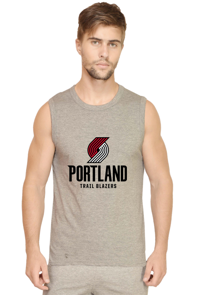 Men's Portland Trail Blazers Graphic Printed Sleeveless Tank Top Gym Vest