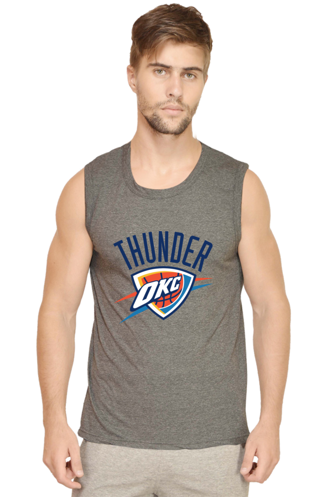 Men's Oklahoma City Thunder Graphic Printed Sleeveless Tank Top Gym Vest