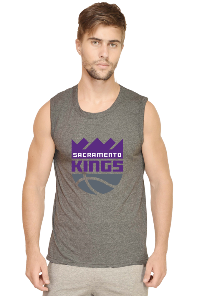 Men's Sacramento Kings Graphic Printed Sleeveless Tank Top Gym Vest
