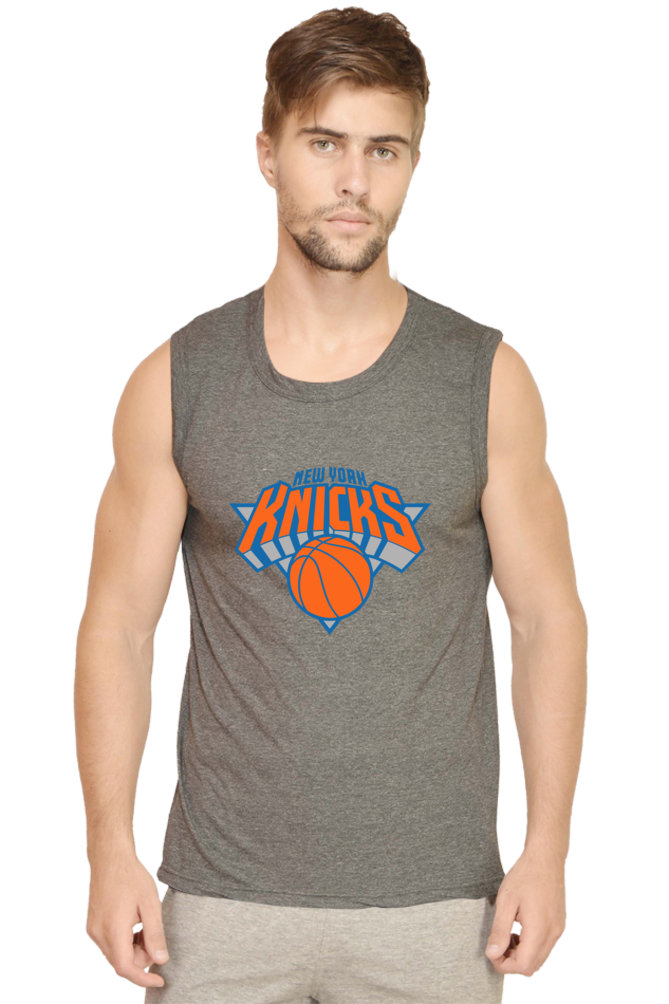 Men's New York Knicks Graphic Printed Sleeveless Tank Top Gym Vest