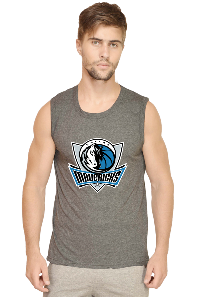 Men's Dallas Mavericks Graphic Printed Sleeveless Tank Top Gym Vest