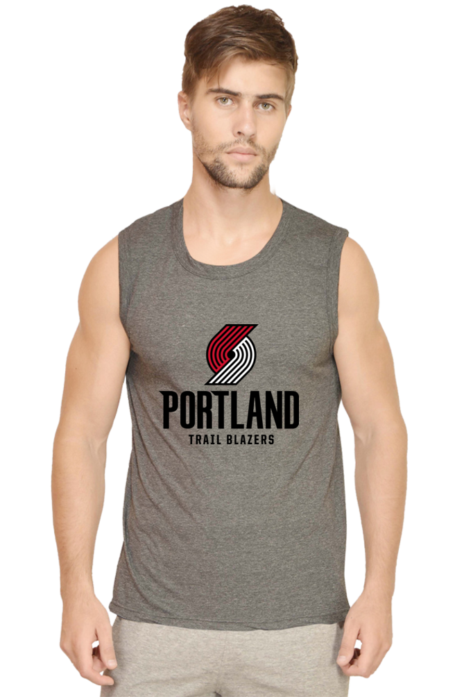 Men's Portland Trail Blazers Graphic Printed Sleeveless Tank Top Gym Vest