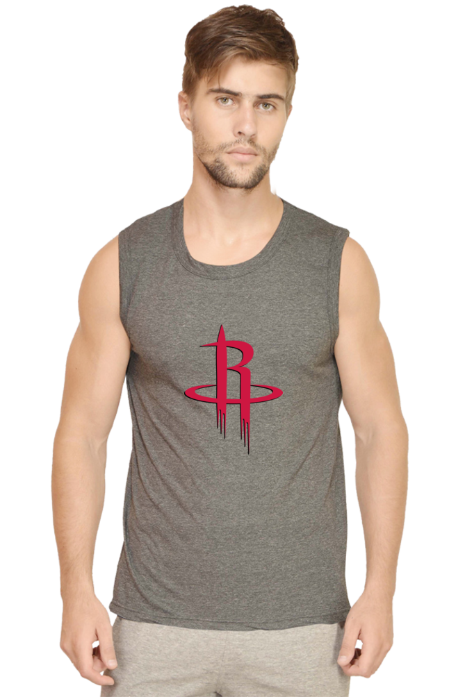 Men's Houston Rockets Graphic Printed Sleeveless Tank Top Gym Vest