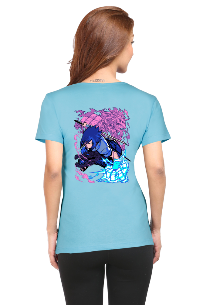 Women's Sasuke Print Round Neck Half Sleeve
