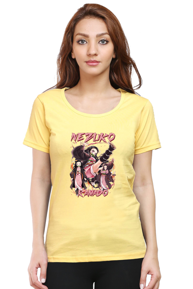 Women's Nezuko Round Neck Half Sleeve