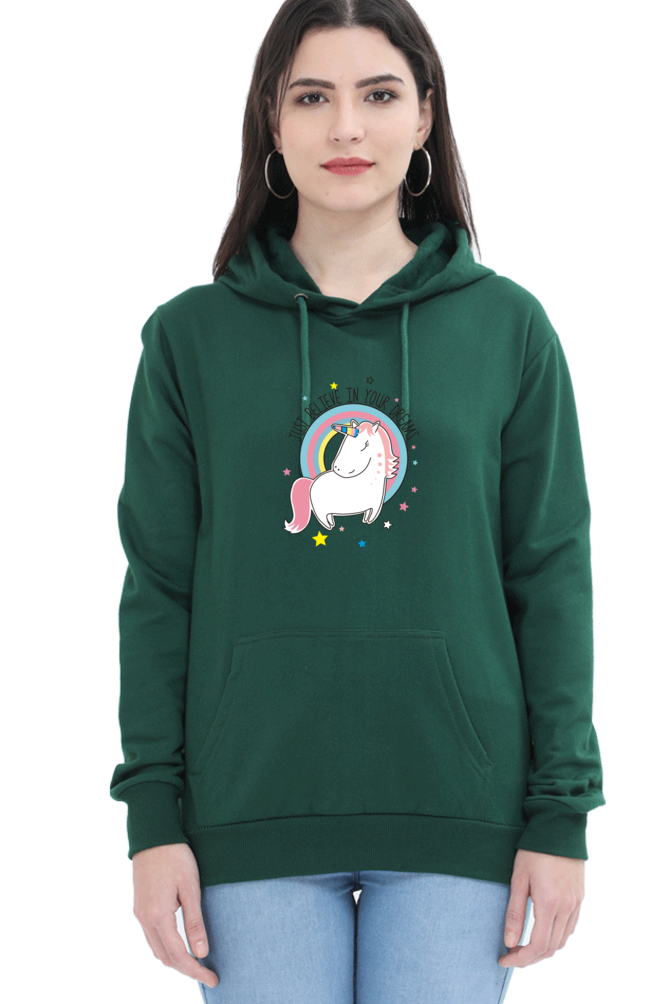 Women's Graphic Printed Hooded Sweatshirt